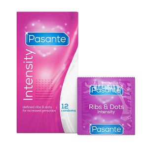 Pasante Intensity prezerwatywy z prążkami i wypustkami 12 szt  - 76176993