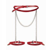 Obsessive Inferro czerwona uprząż na uda z łańcuszkami - 73110920 - 2