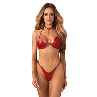 Obsessive Inferro czerwony zestaw stanik + stringi - 74564042 - 4