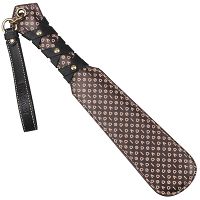 Solidna skórzana packa BDSM z tłoczonym wzorem 20 cm - 79032451 - 3