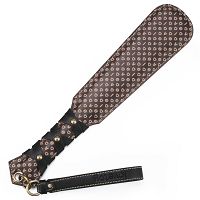 Solidna skórzana packa BDSM z tłoczonym wzorem 20 cm - 79032451 - 6