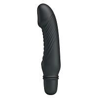 Czarny silikonowy miniwibrator na baterie 10 funkcji - 79218008 - 7