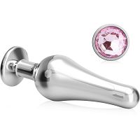 Korek analny ze stali nierdzewnej plug z kryształem – 76883863 - 2