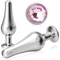 Korek analny ze stali nierdzewnej plug z kryształem – 76883863 - 3
