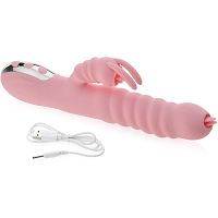 Podgrzewany do 42stc wibrator królik posuwisto-rotacyjny stymulujący łechtaczkę i punkt g - 75519351 - 2