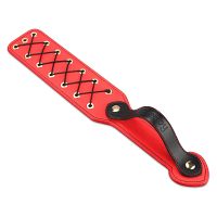 Masywna czerwona packa BDSM ze sznurowaniem 38 cm - 72142572 - 3