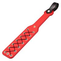 Masywna czerwona packa BDSM ze sznurowaniem 38 cm - 72142572 - 4
