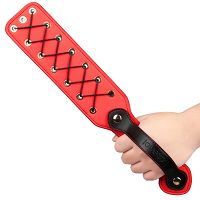 Masywna czerwona packa BDSM ze sznurowaniem 38 cm - 72142572 - 6