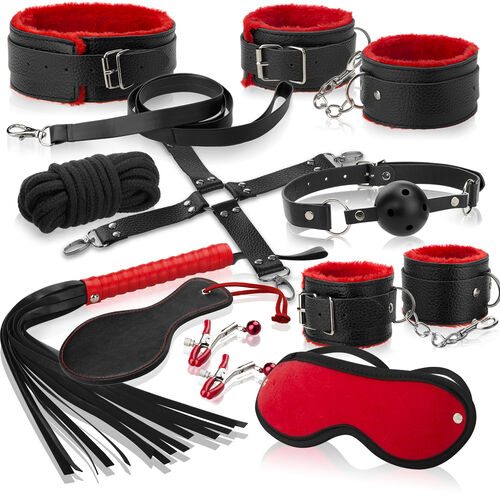 DRAPIEŻNY ZESTAW AKCESORIÓW BDSM BONDAGE ZABAWKI DO KARANIA - 73009840 