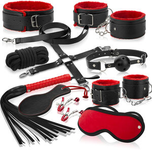 DRAPIEŻNY ZESTAW AKCESORIÓW BDSM BONDAGE ZABAWKI DO KARANIA - 73009840 