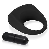 Czarny pierścień erekcyjny na penisa z wibracjami - 71923663 - 6