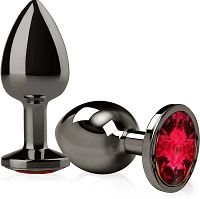 Korek analny ze stali nierdzewnej z kryształem grafitowy - 73202098 - 4