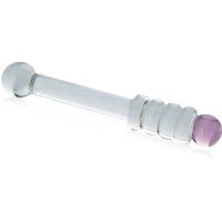 Szklana pałka do pieszczenia odbytu, dwustronny plug, korek analny - 73862347 - 2