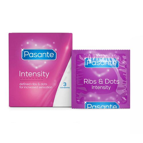 Pasante Intensity prezerwatywy z prążkami i wypustkami 3 szt  - 70330629
