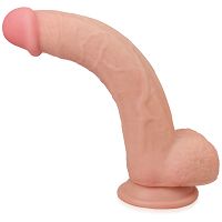 Duże dildo z przesuwną skórą i ruchomym rdzeniem superrealistyczny penis na przyssawce - 78646171 - 2