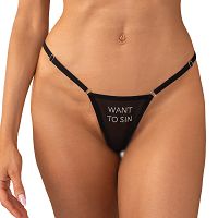 Obsessive Violami przezroczyste stringi z napisem 