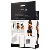 Glossy Rimma Wetlook seksowna sukienka z siateczkowym dekoltem - 70121445 - 5