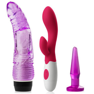 Zestaw Dla Kobiet: Silikonowy Wibrator, Wibrujące Dildo, Anal Plug - 74242515