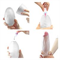 Elastyczny żelowy masturbator z falami dla mężczyzn 13 cm - 74709762 - 2