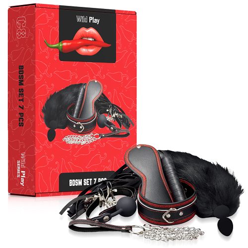 Luksusowy zestaw BDSM EROSPACE WILD PLAY C8 7 produktów - 75390158
