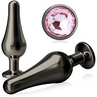 Korek analny ze stali nierdzewnej plug z kryształem – 87659576 - 3