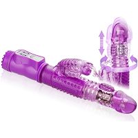 Rotacyjno-posuwisty wibrator z pszczółką – fioletowy penetrator szparki - ffl 10551f - 4