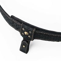 Rebellion regulowany skórzany pas strap-on ze złotymi detalmi i ringiem  - 74528526 - 12