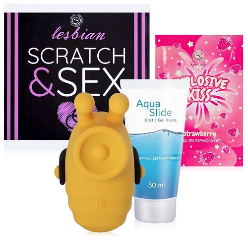 Zestaw Walentynkowy LGBT LESS: Zdrapka, Popping Candies, lubrykant, masażer - 77445689