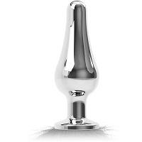 Puchata długa 49 cm lisia kita ze smukłym, metalowym korkiem analnym - plug do anusa - 74051276 - 3