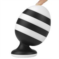 Duży biało-czarny korek analny anal plug na przyssawce 8,3 cm - 76660858 - 5