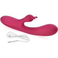 Mocny wibrator z dwoma silnikami - 10 funkcji, elastyczny trzon, wypustka do łechtaczki - 79994071 - 3