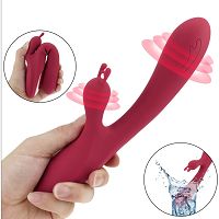 Mocny wibrator z dwoma silnikami - 10 funkcji, elastyczny trzon, wypustka do łechtaczki - 79994071 - 7