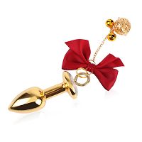 Zestaw korek analny + zaciski na sutki z czerwonymi wstążkami - 79050503 - 5