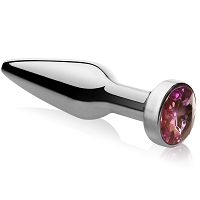 Wąski korek analny plug do anusa stal nierdzewna ozdobny kryształ - 76404483 - 2