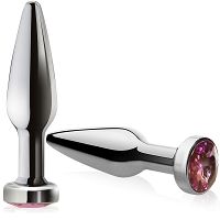 Wąski korek analny plug do anusa stal nierdzewna ozdobny kryształ - 76404483 - 3