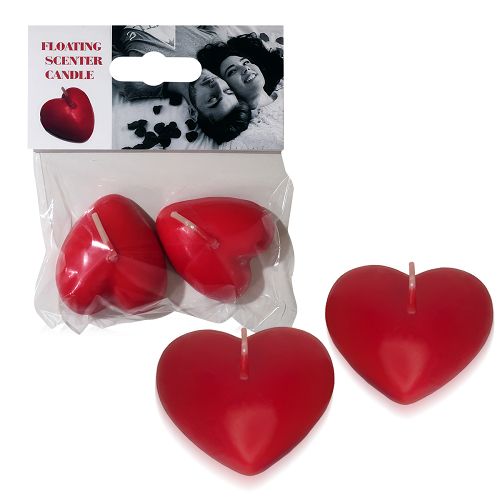 Pływające świece zapachowe w kształcie serc 2 szt na walentynki - 70679617