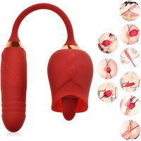 Podwójny masturbator dla kobiet posuwisty penis ruchomy język 77452900 - 4