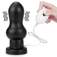 Czarny wibrujący korek analny z pilotem 10 trybów wibracji - 70275535 - 2