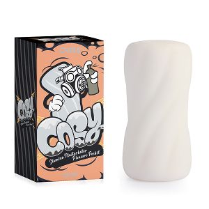 Kieszonkowy biały masturbator dla mężczyzn sztuczna pochwa - 70881692