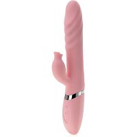 Podgrzewany do 48stc wibrator posuwisty z wypustką do łechtaczki i języczkiem - 71122705 - 4