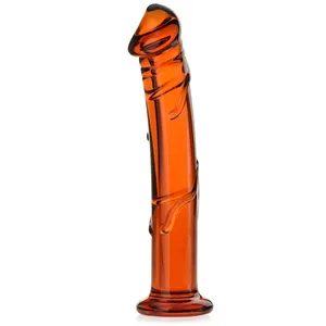 Szklane dildo 16 cm sztuczny penis ze szkła do waginy lub anusa - 78338508