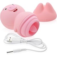 Masażer łechtaczki stymulator świnka wibrator języczek orgazmowy - 6 funkcji - 72721183 - 4