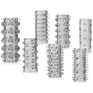 Zestaw 7 stymulujących nakładek z wypustkami na penisa - 89617745