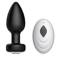 Zestaw czarnych korków analnych  3 klasyczne + wibrujący - 76928285 - 7