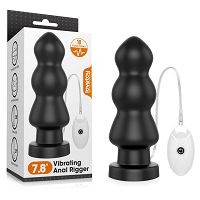 Duży wibrujący korek analny z pilotem 7 cm średnicy 10 funkcji - 79399862 - 10