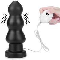 Duży wibrujący korek analny z pilotem 7 cm średnicy 10 funkcji - 79399862 - 2