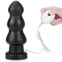 Duży wibrujący korek analny z pilotem 7 cm średnicy 10 funkcji - 79399862 - 5