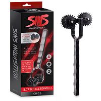 Czarny podwójny wałeczek drażniący kolczaste kółka do BDSM - 71590600 - 7