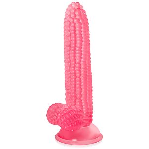 Stymulujące dildo 20 cm różowy penis kolba kukurydzy - 76891145