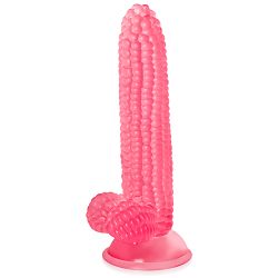 Stymulujące dildo 20 cm różowy penis kolba kukurydzy - 76891145